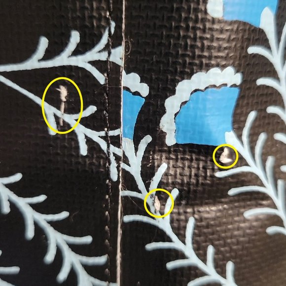 JUICY COUTURE Rare 'Carry Me' Tote Coated PVC & Leather (Black & Blue) - GUC - Picture 11 of 13